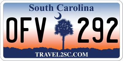 SC license plate OFV292