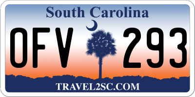 SC license plate OFV293
