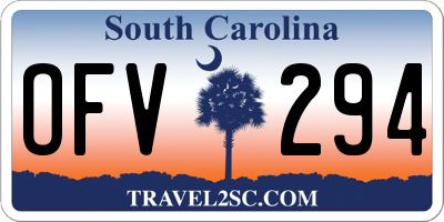 SC license plate OFV294