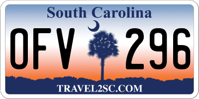 SC license plate OFV296