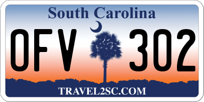 SC license plate OFV302