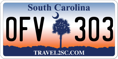 SC license plate OFV303