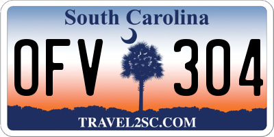 SC license plate OFV304