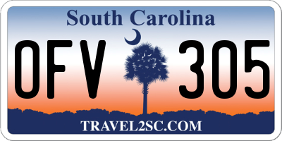 SC license plate OFV305