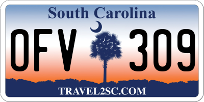 SC license plate OFV309