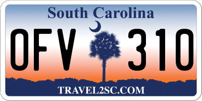SC license plate OFV310