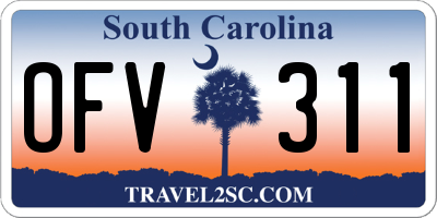 SC license plate OFV311