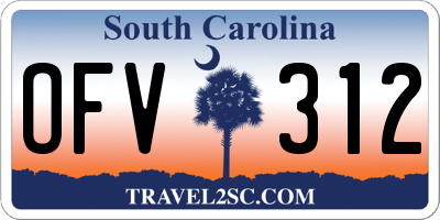 SC license plate OFV312