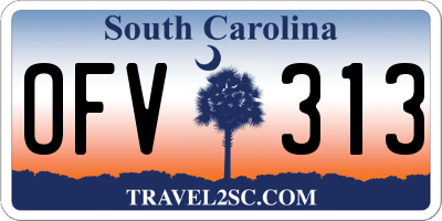 SC license plate OFV313