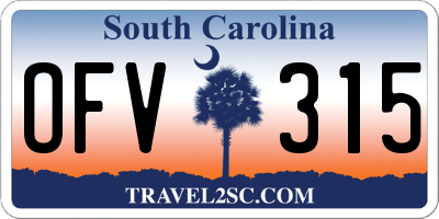 SC license plate OFV315