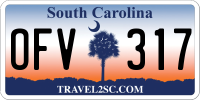 SC license plate OFV317
