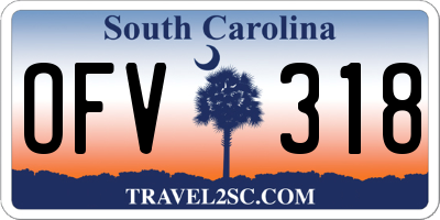 SC license plate OFV318