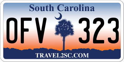 SC license plate OFV323