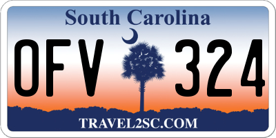 SC license plate OFV324