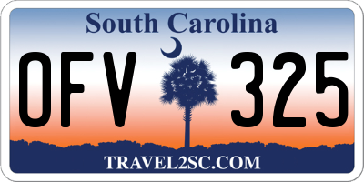 SC license plate OFV325