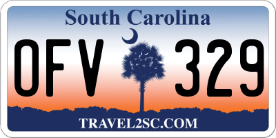 SC license plate OFV329