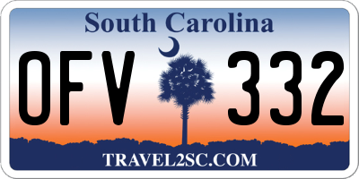 SC license plate OFV332