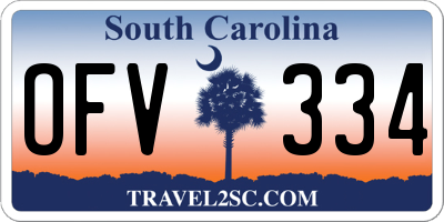 SC license plate OFV334