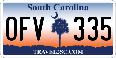 SC license plate OFV335