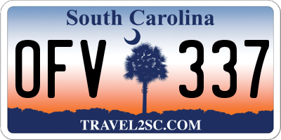 SC license plate OFV337