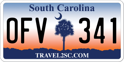 SC license plate OFV341