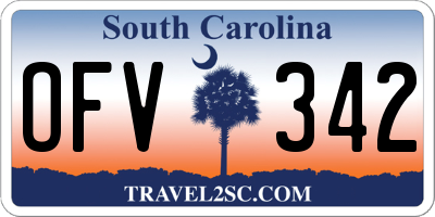 SC license plate OFV342