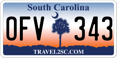 SC license plate OFV343