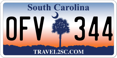 SC license plate OFV344