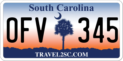 SC license plate OFV345