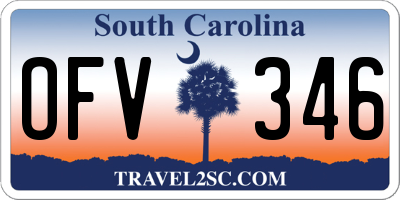 SC license plate OFV346