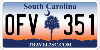 SC license plate OFV351