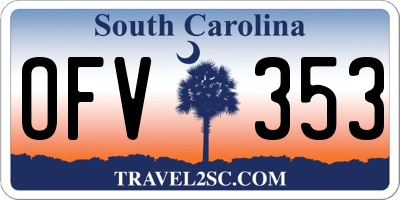SC license plate OFV353