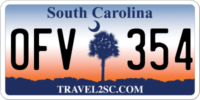 SC license plate OFV354