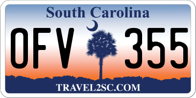 SC license plate OFV355