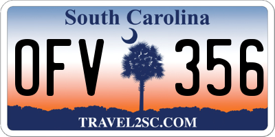 SC license plate OFV356