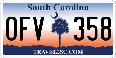 SC license plate OFV358