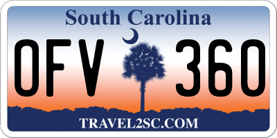 SC license plate OFV360