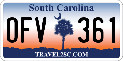 SC license plate OFV361