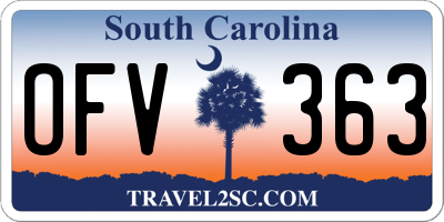 SC license plate OFV363