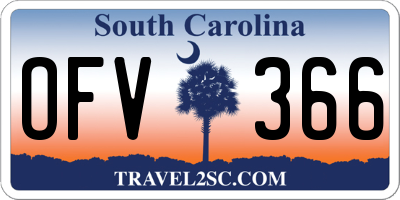 SC license plate OFV366