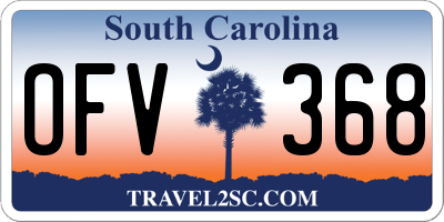 SC license plate OFV368