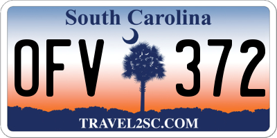 SC license plate OFV372