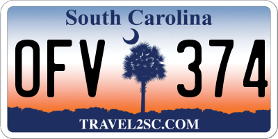SC license plate OFV374