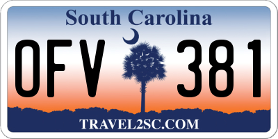 SC license plate OFV381