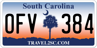 SC license plate OFV384
