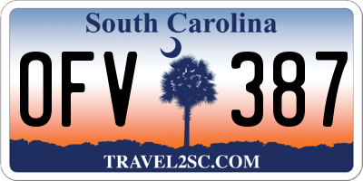 SC license plate OFV387