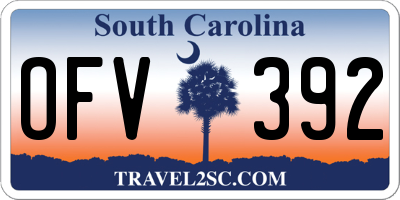 SC license plate OFV392