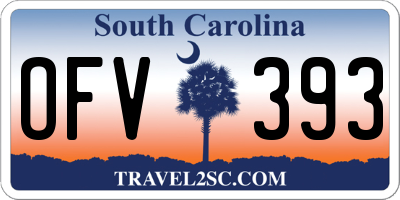 SC license plate OFV393