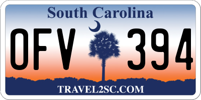 SC license plate OFV394
