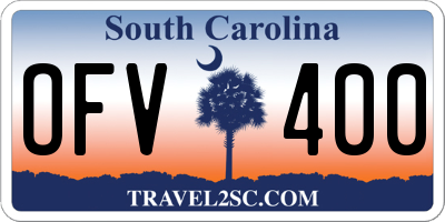 SC license plate OFV400